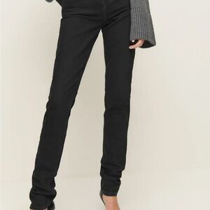 Once Worn- Reformation Etta Stretch High Rise Stacked Slim Jeans